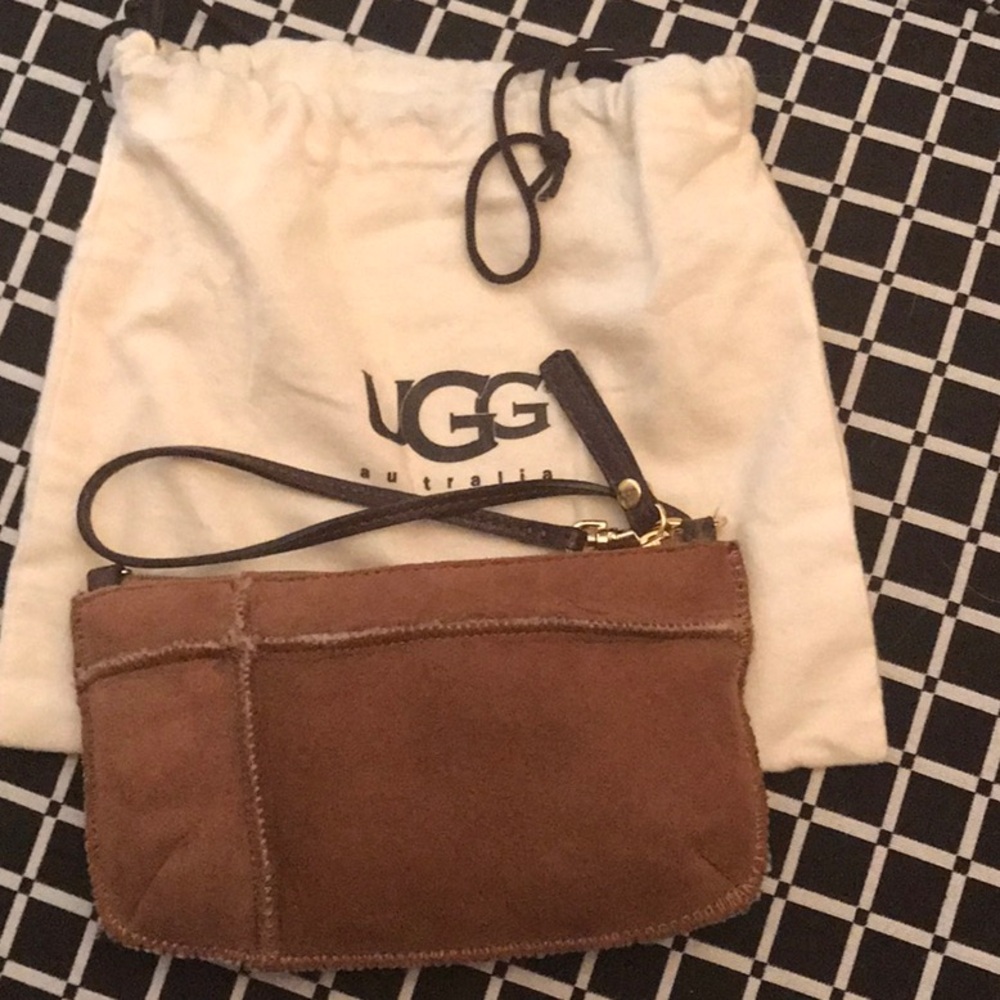 UGG Brown Leather Clutch with Wristlet - Picture 2 of 3